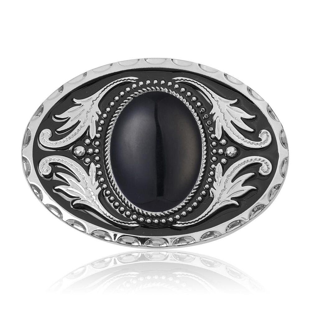 4276 Vintage American Belt Buckle Western Cowboy Black agate Belt Buckles